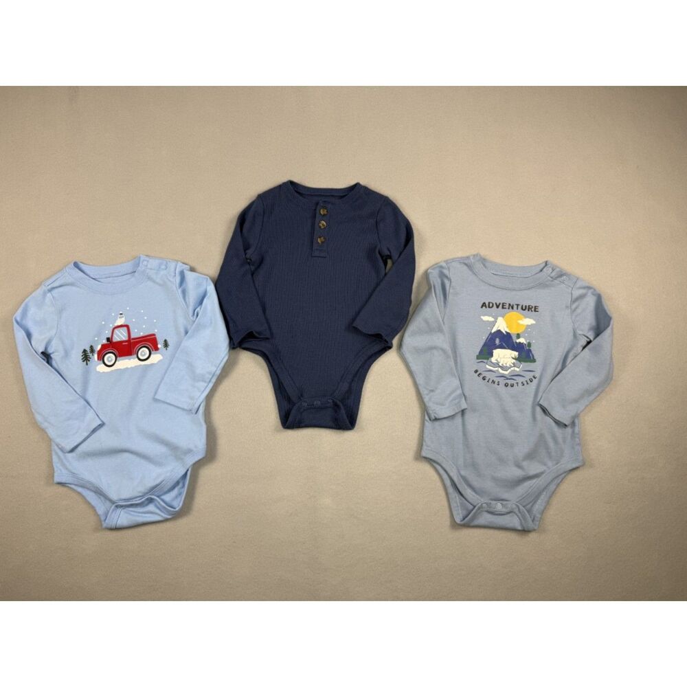 Garanimals & Jumping Beans Blue Long sleeve Bodysuit Bundle Size 18 months